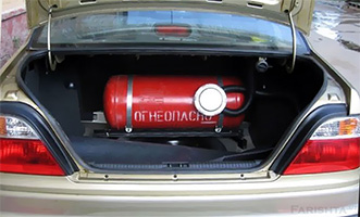 Расположение газового баллона в багажнике автомобиля